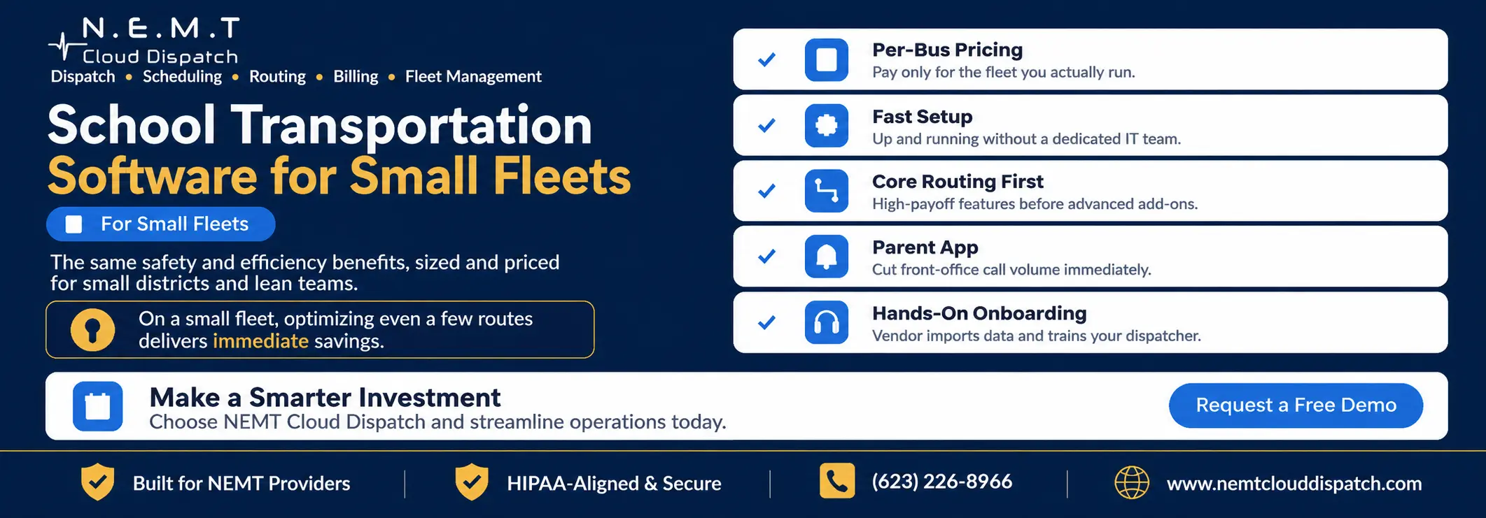 School transportation software for small fleets