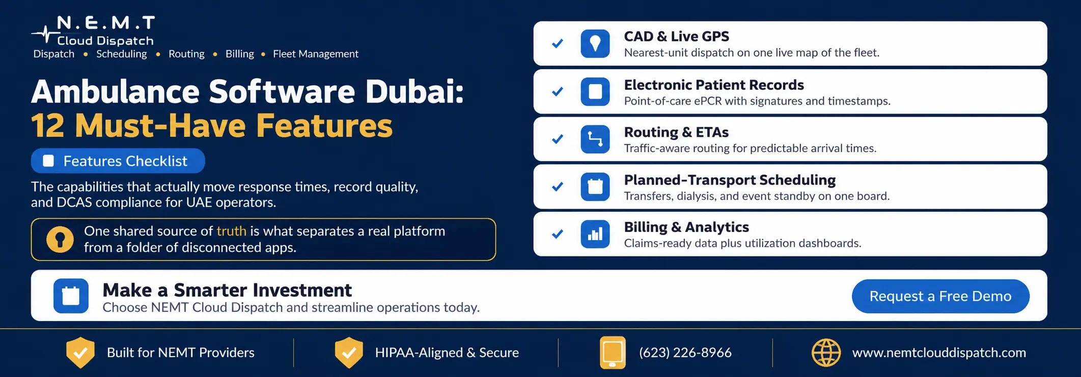 ambulance software dubai features 2026