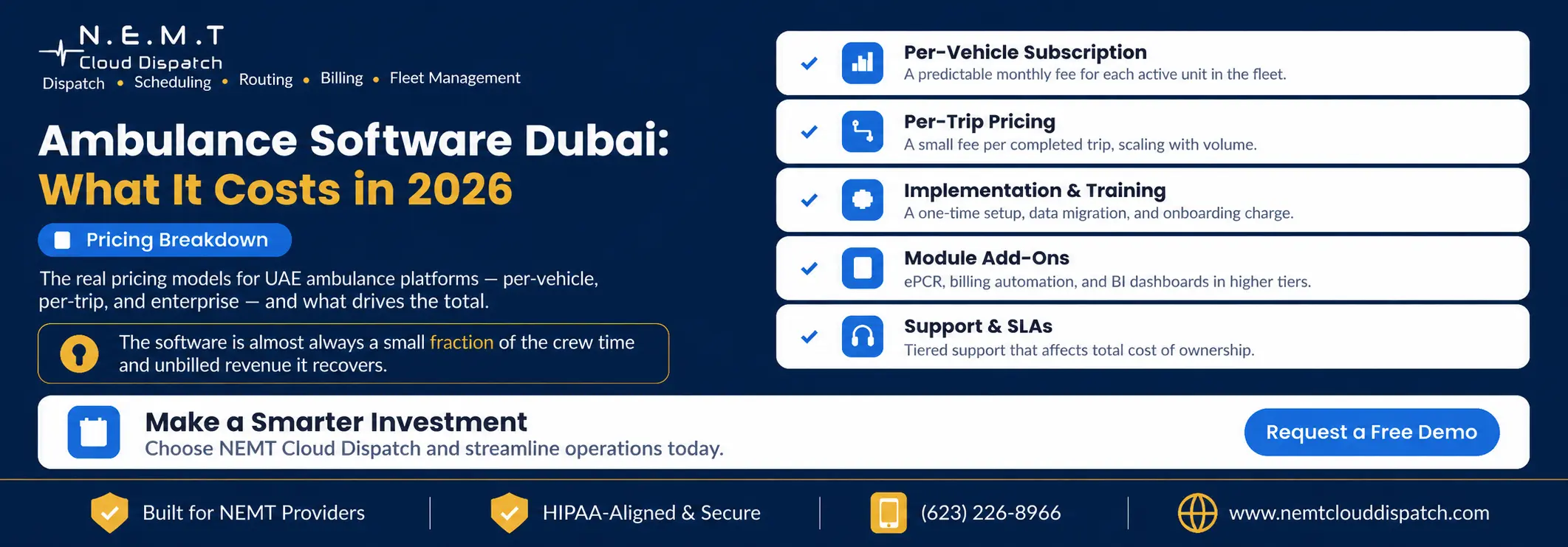 ambulance software dubai pricing 2026