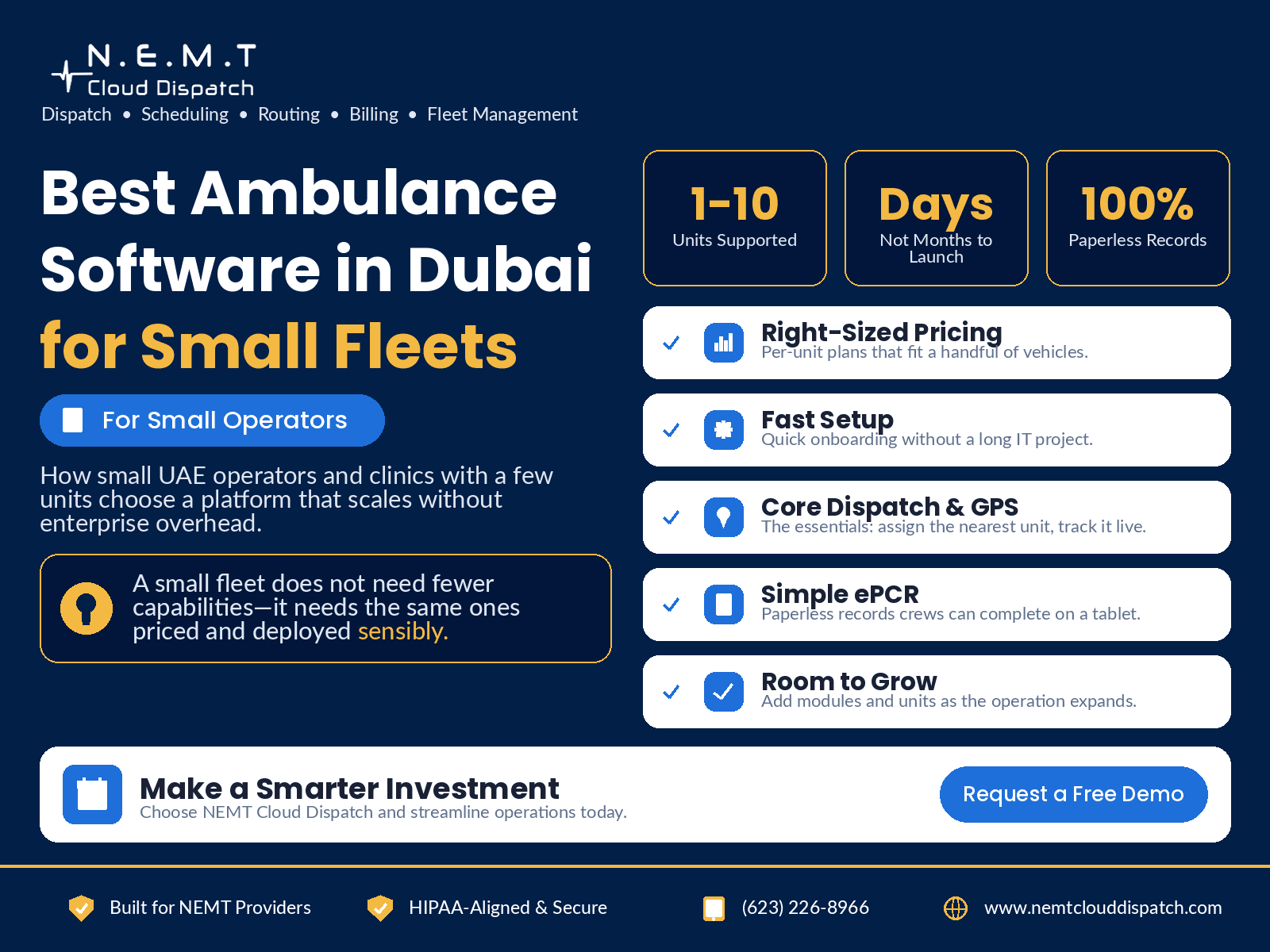 best ambulance software dubai small fleets 2026