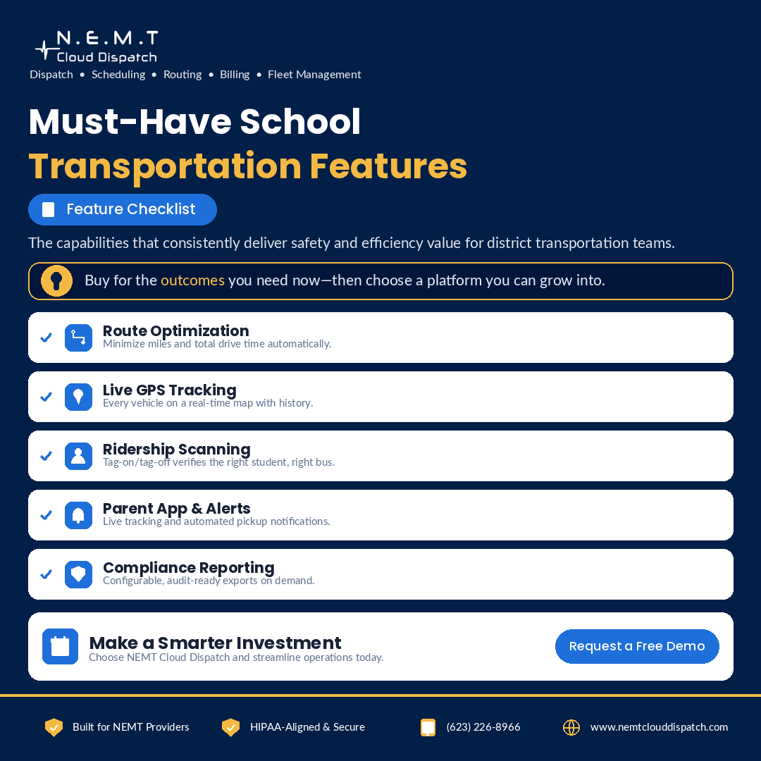 school transportation software features
