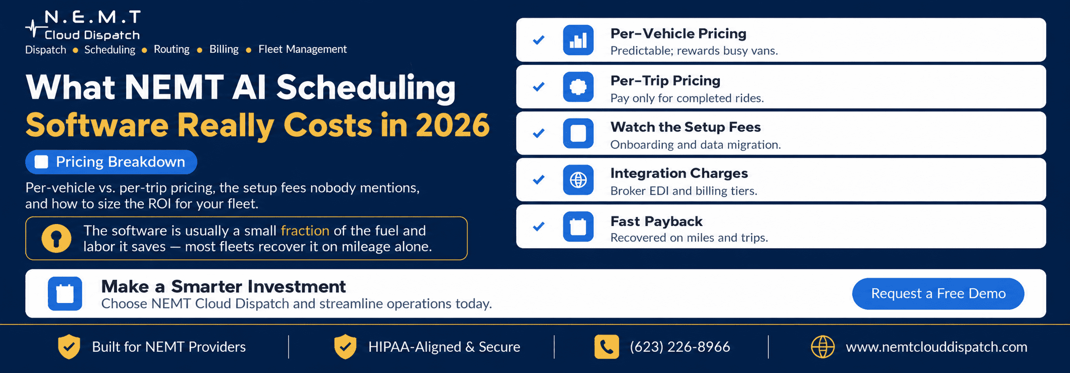nemt ai scheduling software pricing 2026