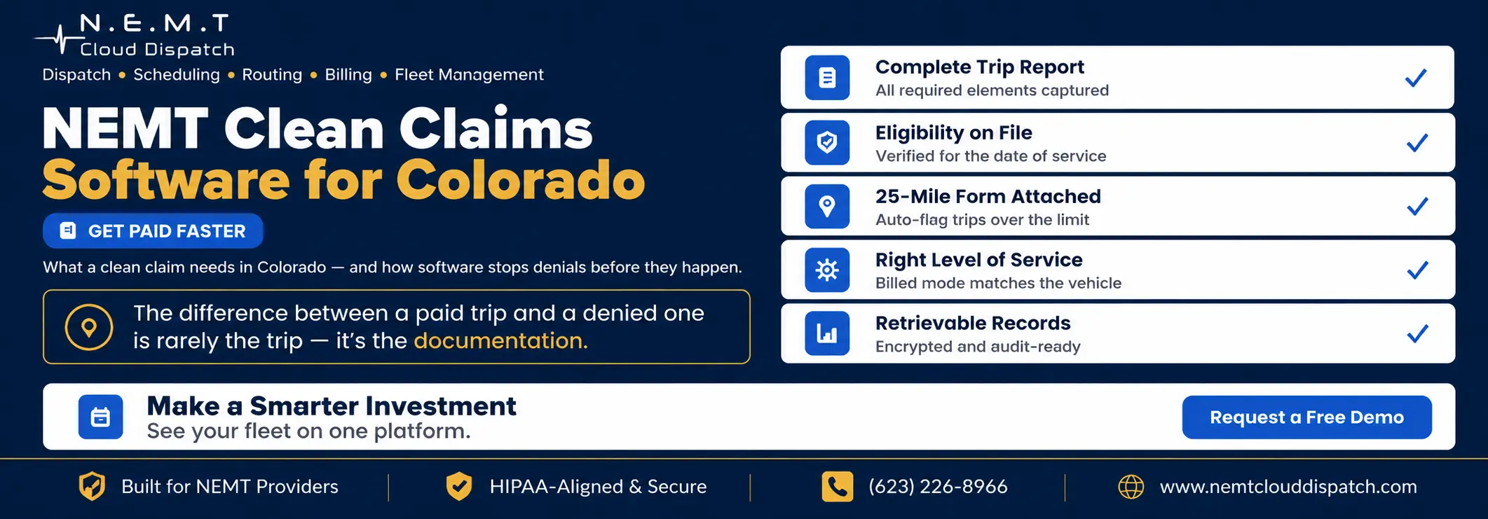 Nemt clean claims software colorado