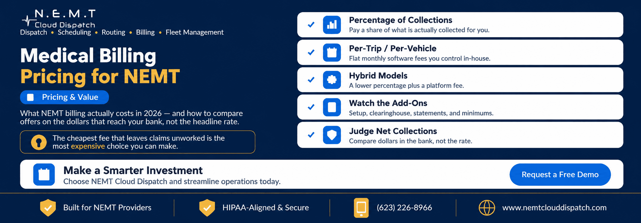 nemt medical billing service spricing 2026