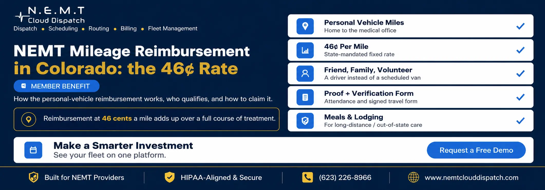 Nemt mileage reimbursement colorado 46 cents
