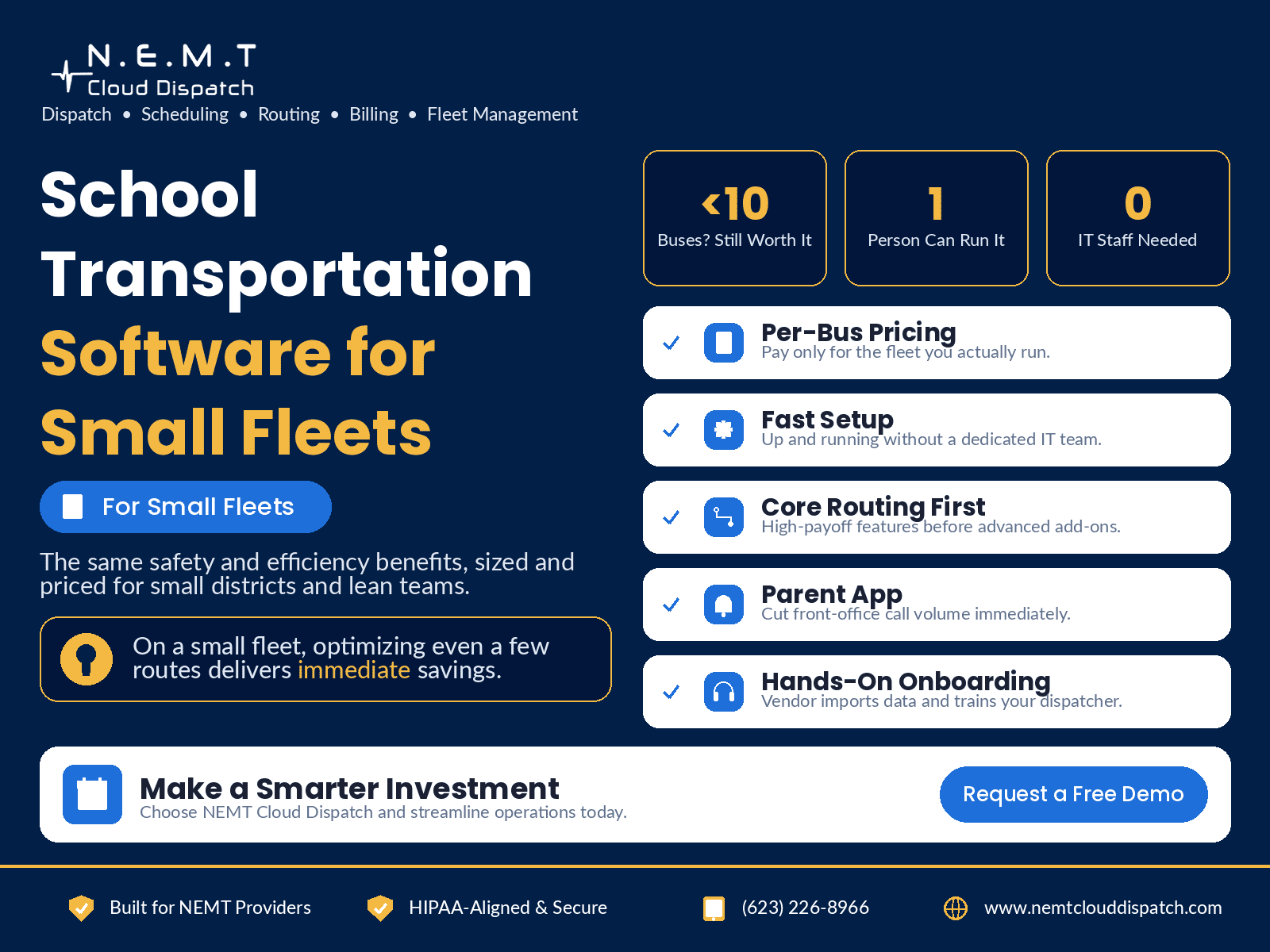 School transportation software for small fleets