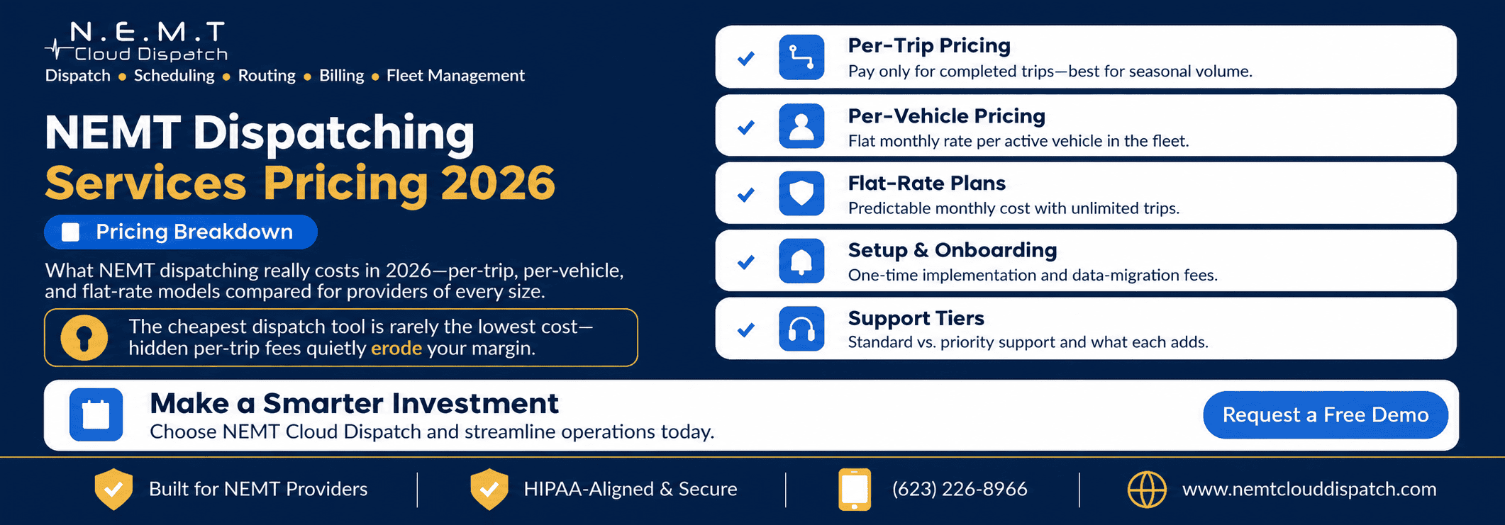 nemt dispatching services pricing 2026