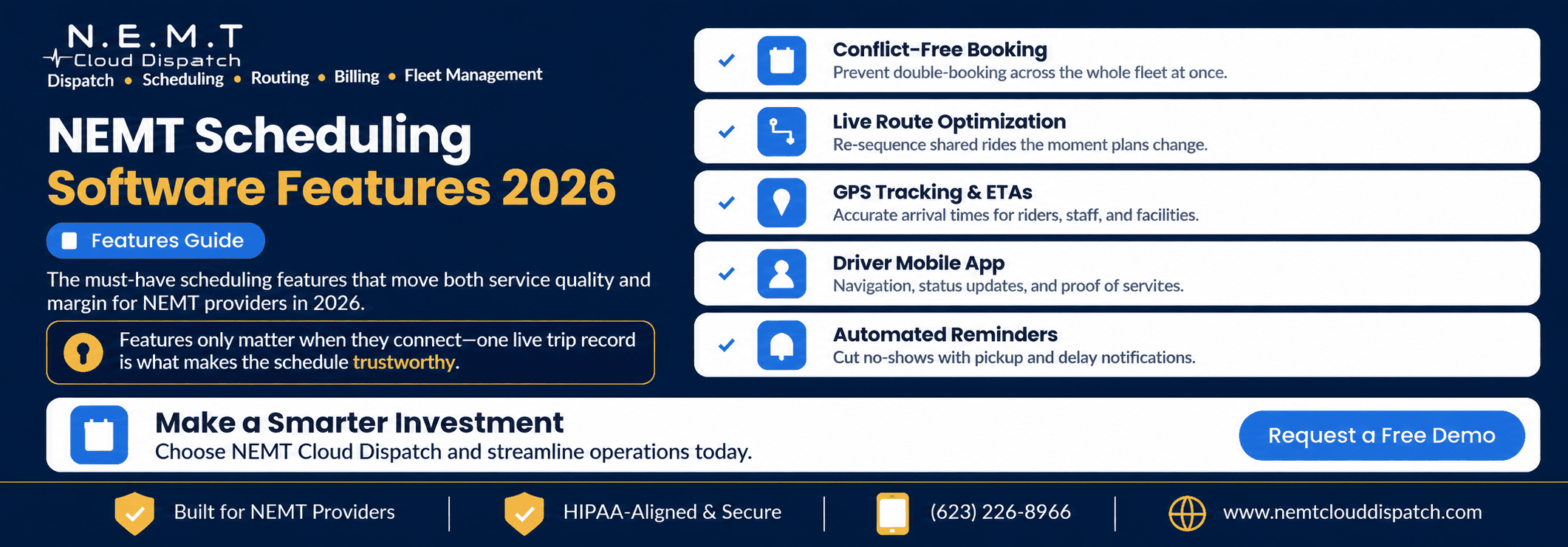 nemt scheduling software features 2026