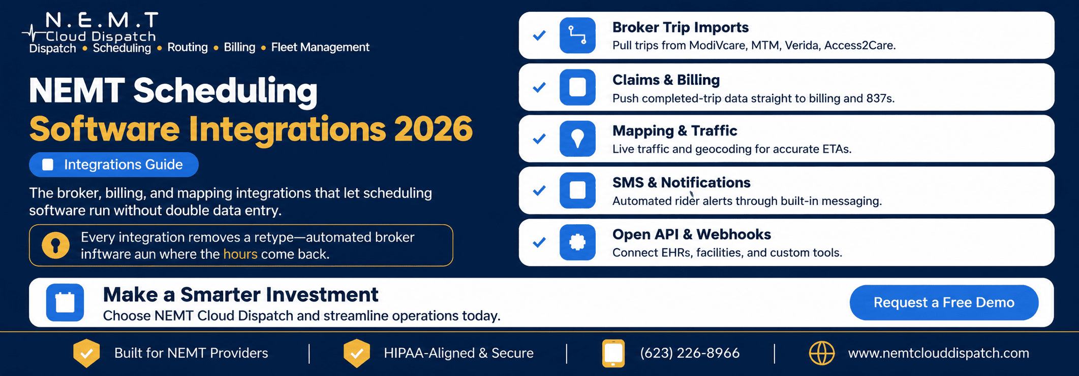 nemt scheduling software integrations 2026