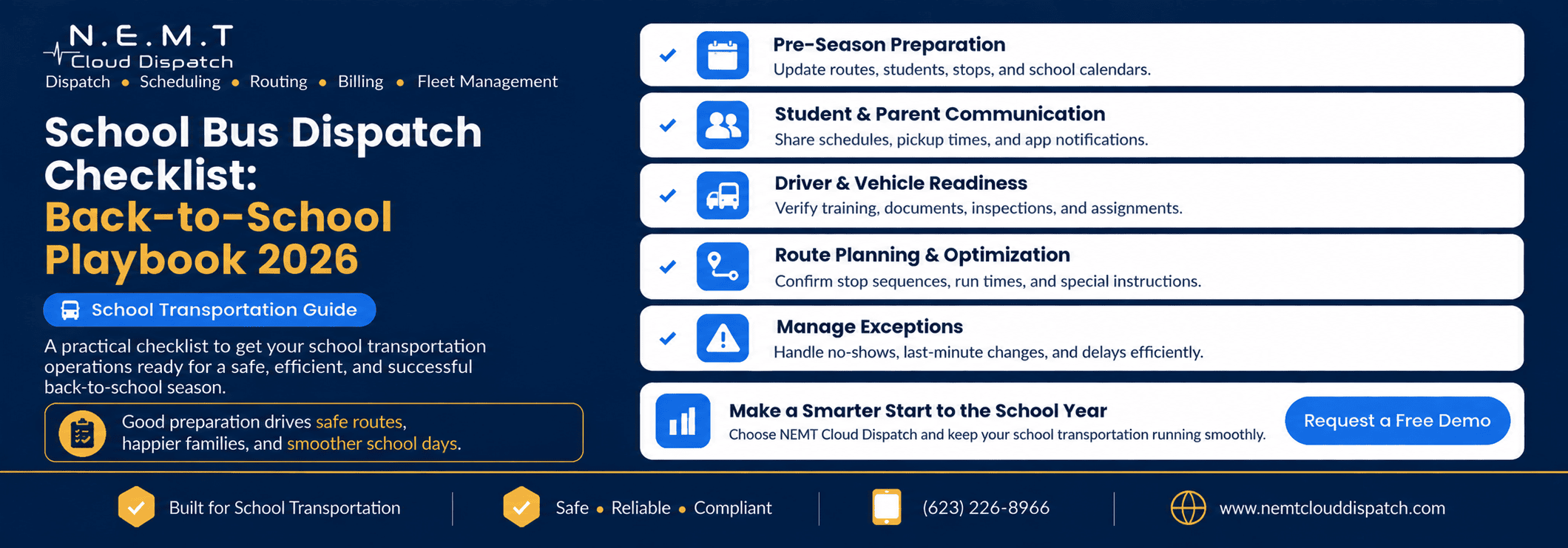 school bus dispatch checklist