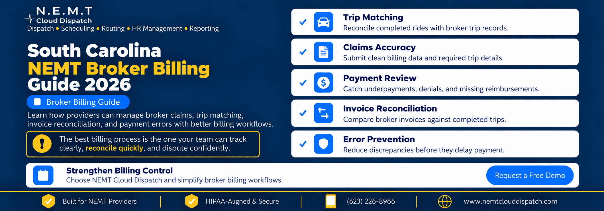 South Carolina NEMT Broker Billing Guide 2026