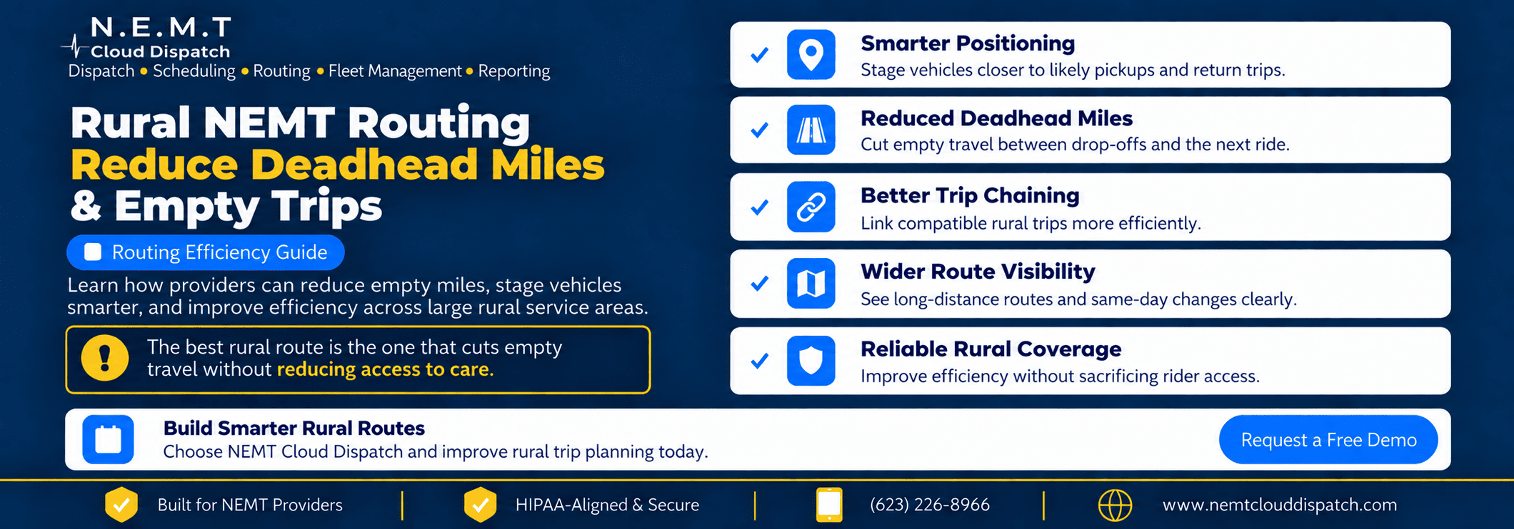 Rural NEMT Routing: Reduce Deadhead Miles & Empty Trips
